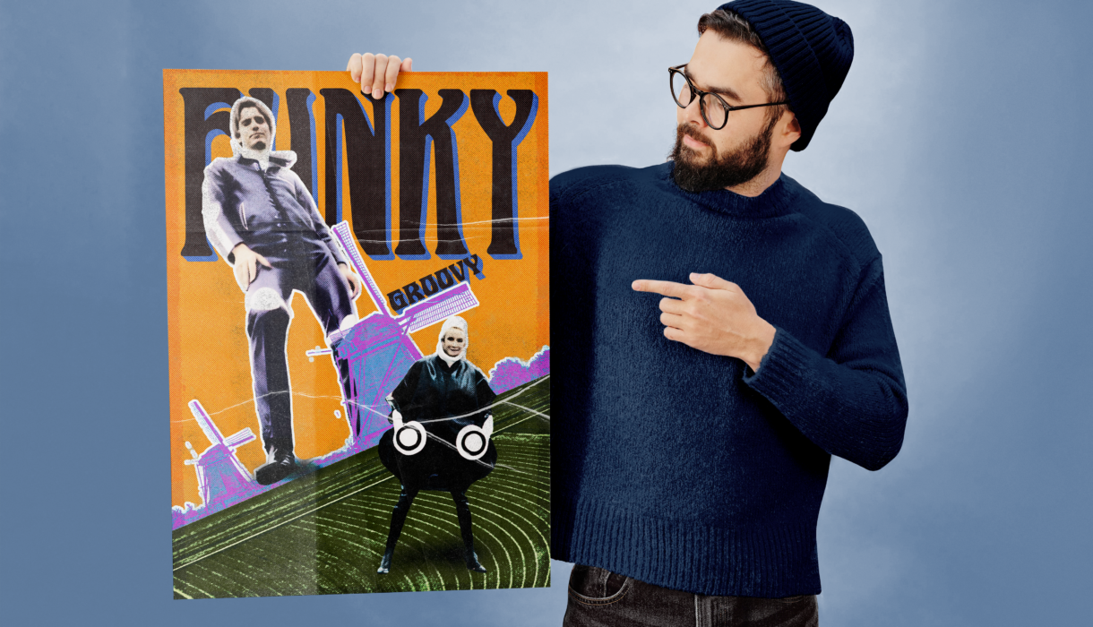 Funky poster vintage style cover by Katia De Bon, blueblissbykatia