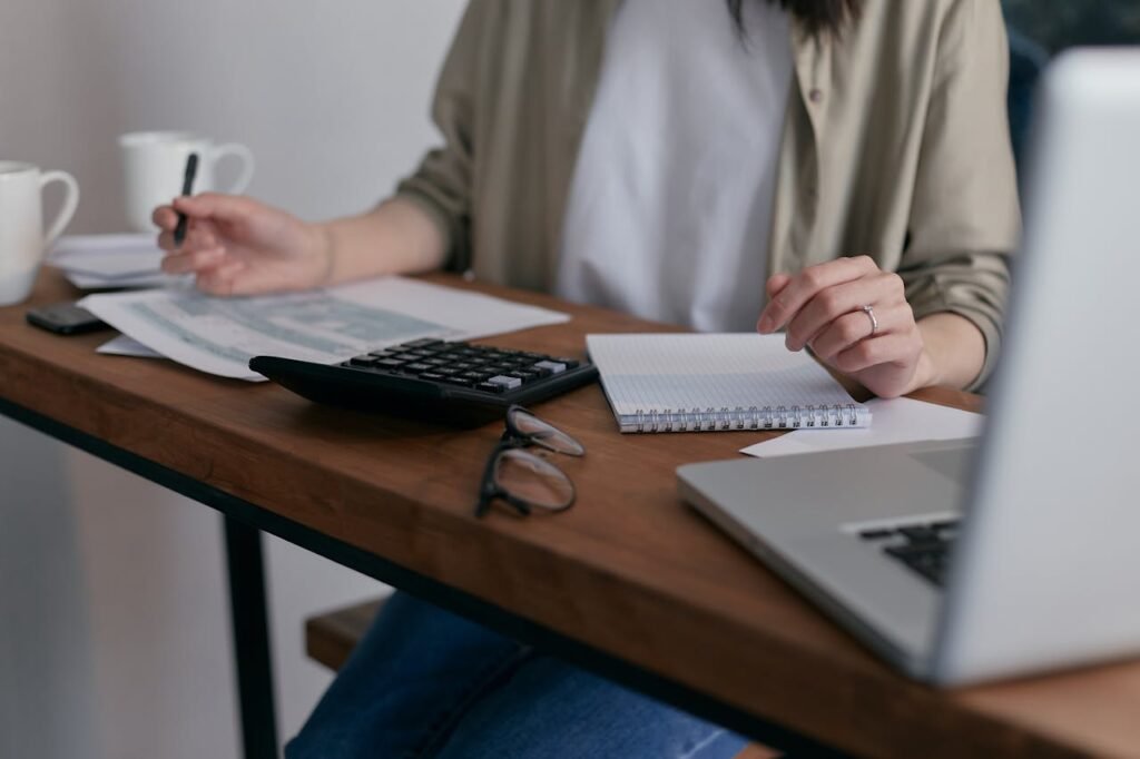 Woman working at a desk